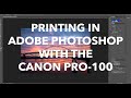 Printing in Adobe Photoshop with the Canon Pro-100 on a Mac