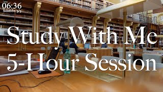 Study With Me, 5-Hour Library Study Session [Background Noise] - Study With Antonio, 10-Min Breaks