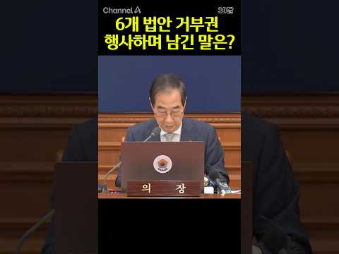 6개 법안 거부권 행사하며 남긴 말은? / #채널A #shorts #30짤