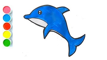 Vẽ cá Heo | Hướng dẫn cách vẽ CON CÁ HEO - Tô màu con cá Heo - How to draw Dolphin #dolphin
