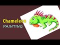 Chameleon cartoon Painting /chameleon Painting/Reptile Art/How To Paint Chameleon/Colorful Painting