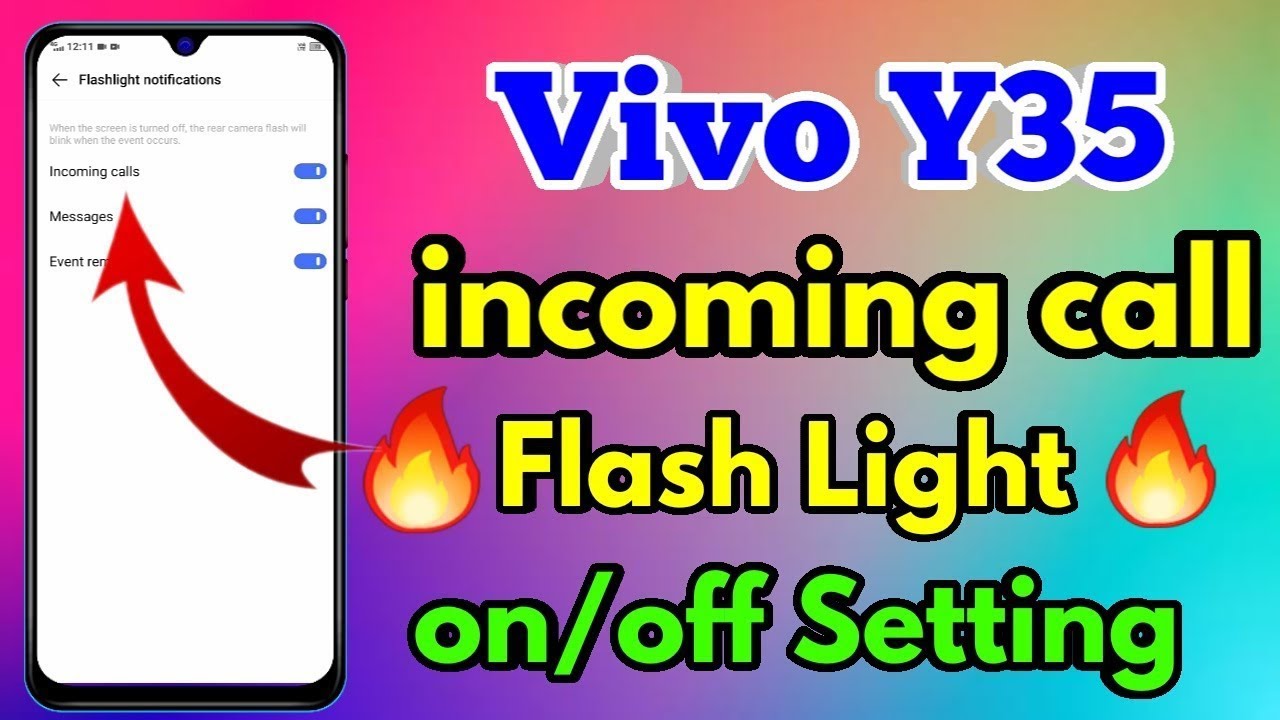 vivo y35 flash light setting, vivo y35 call flashlight, vivo