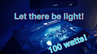 Nano Reef Tank  Hypargero LED Coral Reef Light 100 Watts Setup & Initial Review