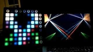 Launchpad MK2 lightshow mapped to display