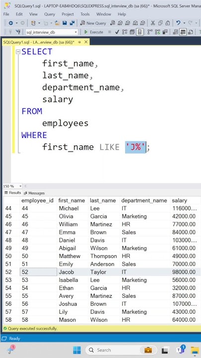 Use wildcard characters with the LIKE operator in SQL to return records ...