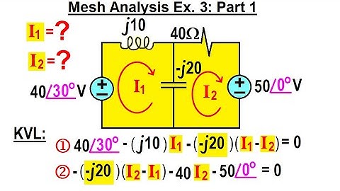 Electrical Engineering: Ch 11 AC Circuit Analysis (16 of 34) Mesh Analysis Ex. 3 (Part 1)