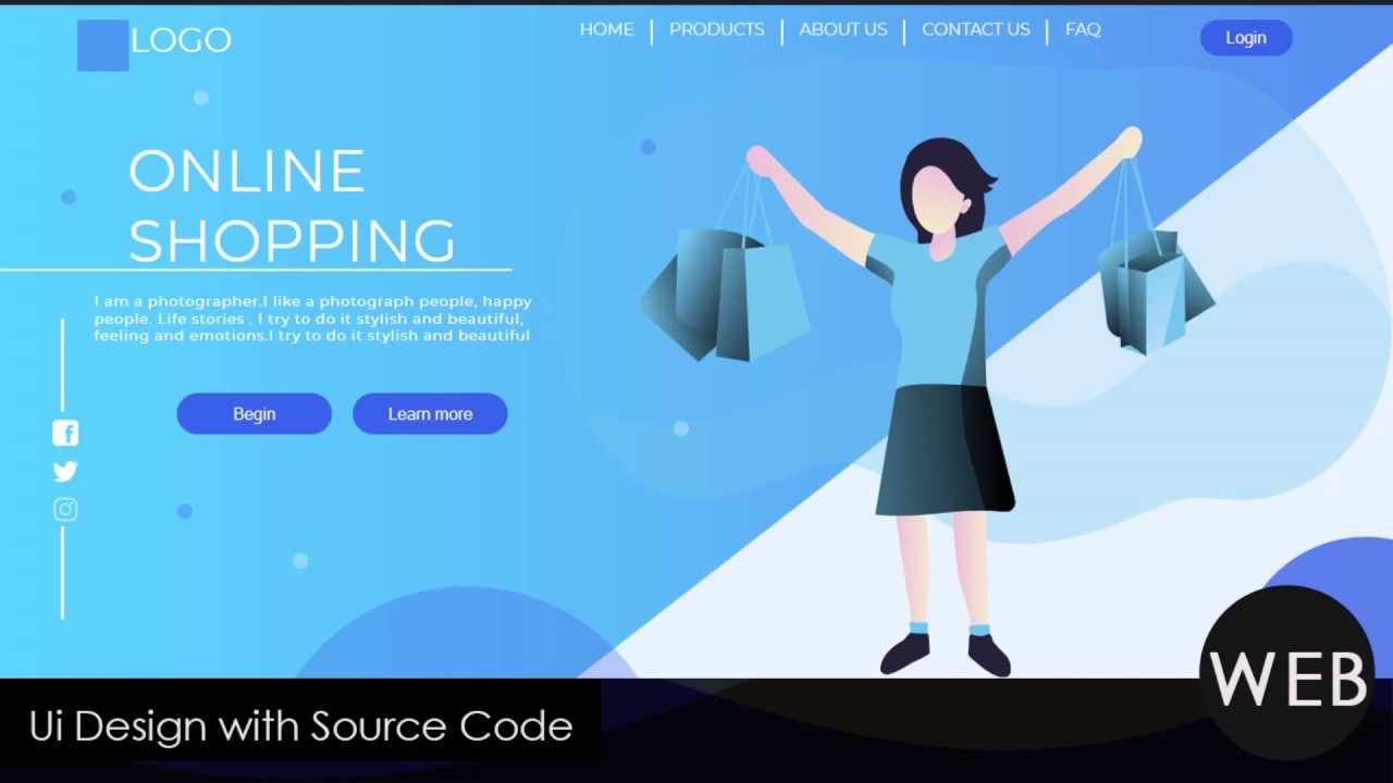 Online Shopping Website Ui Design Using HTML And CSS | illustration ...
