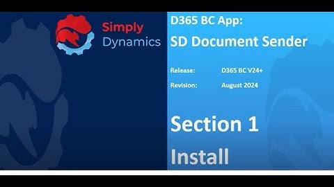SD Document Sender App Installation in D365 Business Central