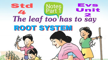 STD 4#EVS UNIT 2#THE LEAF TOO HAS TO SAY#NOTES PART 1#ROOT SYSTEM