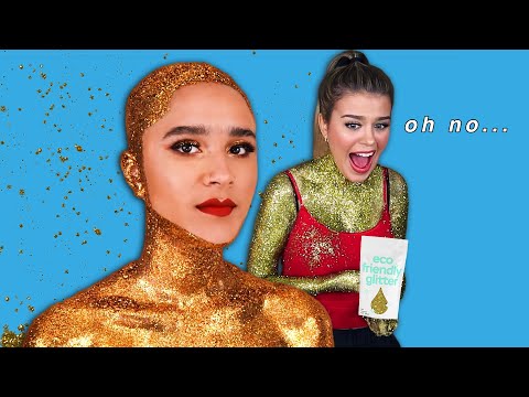 I did the amazing Refinery29 gold glitter look