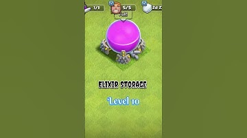 Coc Elixir Storage level 1 to max. #clashofclans #coc #supercell #cocgameplay