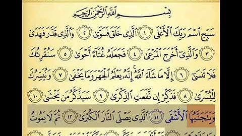 سورة الأعلى ١١-١٣ تكرار ٣ مرات