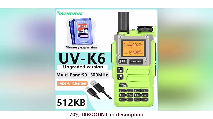 Best Products You Should Know! Upgraded UV-K6 Quansheng Walkie Talkie 512KB Memory Expansion Full
