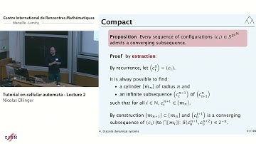 Nicolas Ollinger: Tutorial on cellular automata - Lecture 2