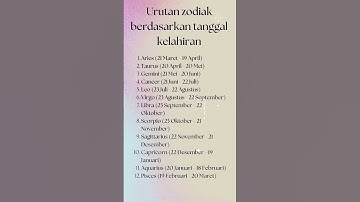 Urutan Zodiak menurut tanggal kelahiran #short #zodiak