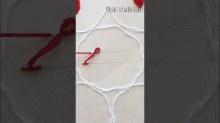 how to embroider Chevron stitch #stitch #flowerembroidery