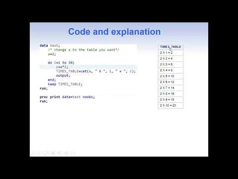 Creating times table (multiplication table) in SAS - YouTube
