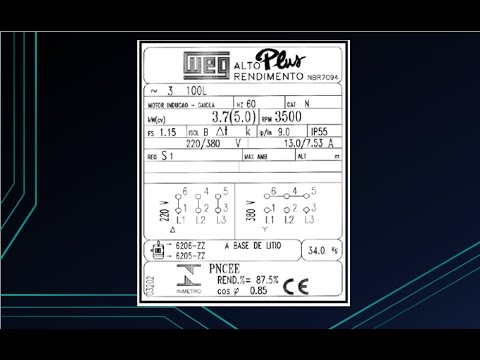 Vídeo: Quais são as especificações mencionadas na placa de identificação do motor de indução padrão?