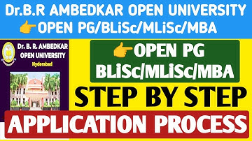 Open pg Application process in DR BR Ambedkar Open University@StudentUpdates247