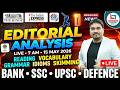 Editorial Analysis | 15 May 2026 | Vocab, Reading, Grammar, MCQs | Editorial By Satyendra Sir