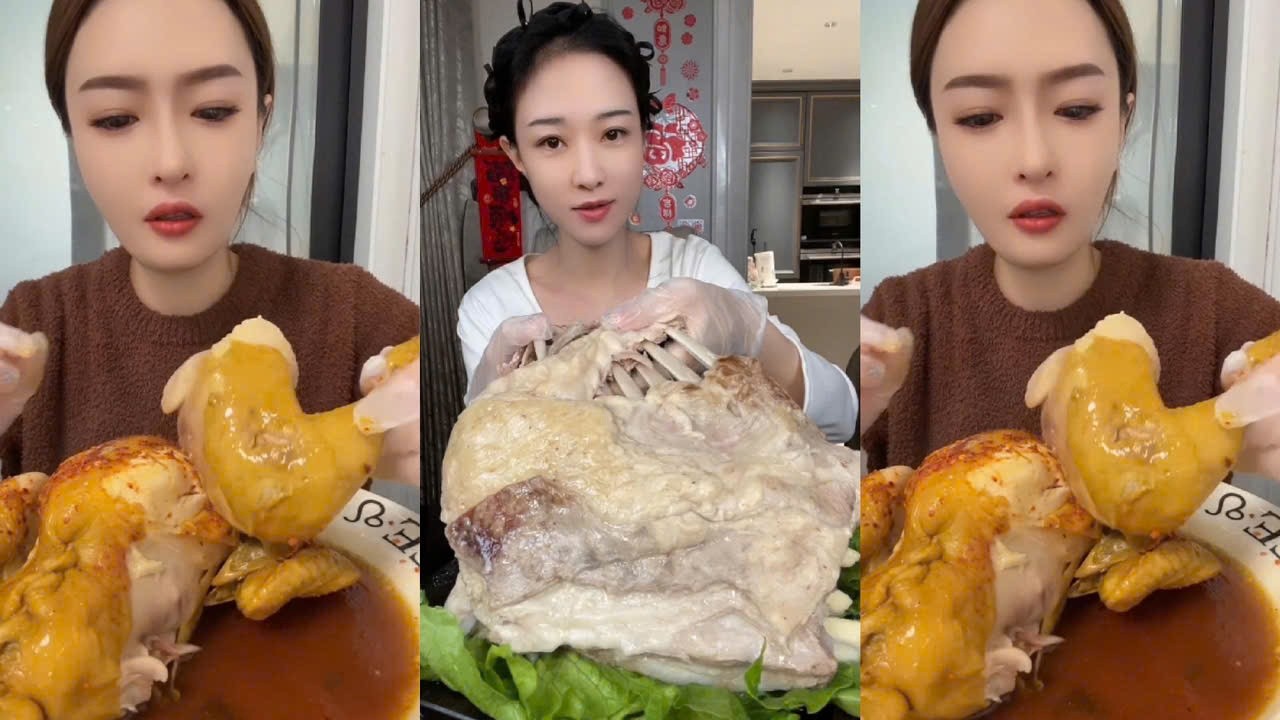 Eat Braised Lamb Ribs and Whole Steamed Chicken