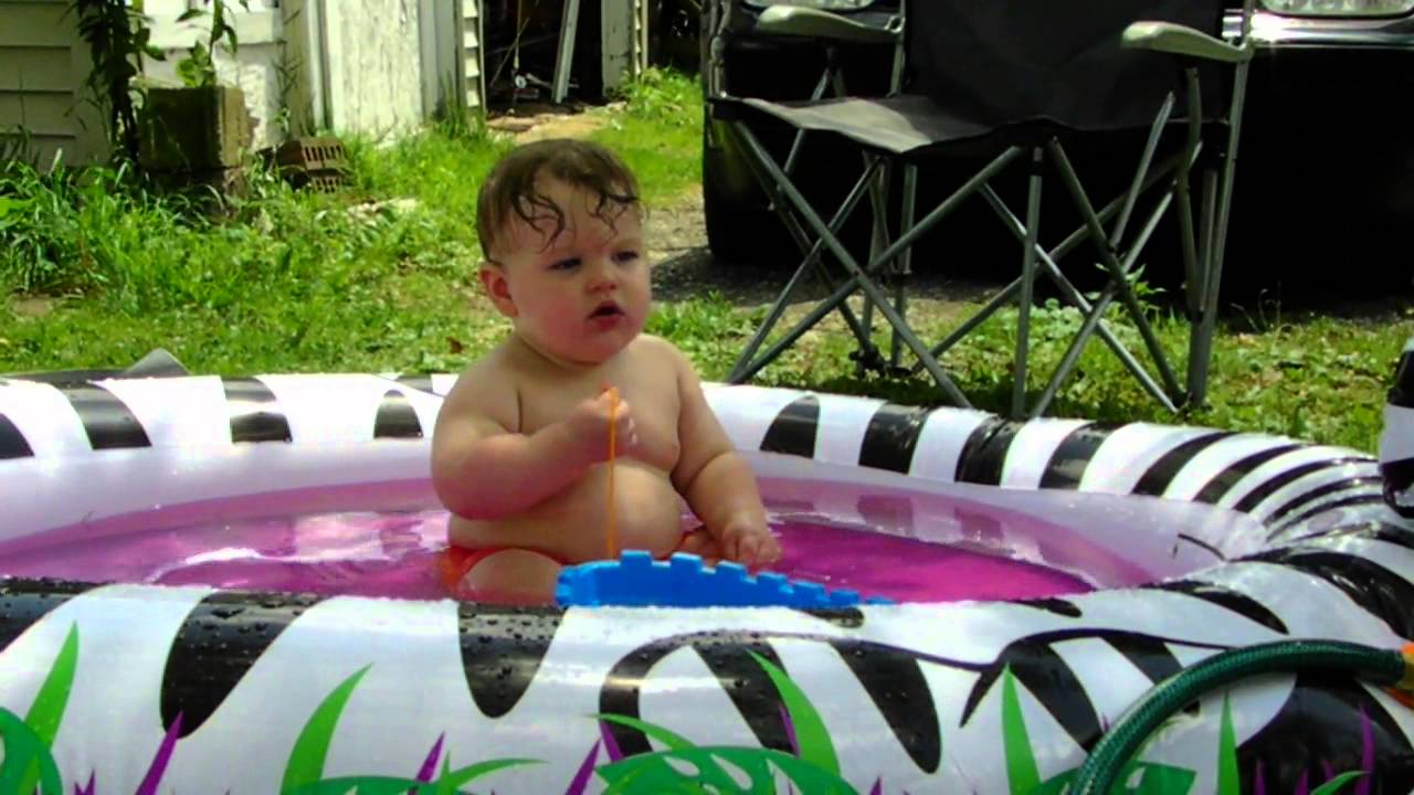 Liam's First Time in the Pool - YouTube