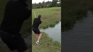 Stupid Golfer FAILS IMPOSSIBLE FLOATING SHOT! 🤣