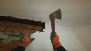 I Broke Into a 100-Year-Old Wall! 😱 You Won't Believe What's Inside POV #workmanpov