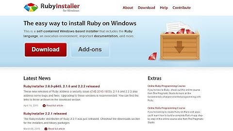 How to install Ruby on Windows(7, 8 &10) - Easy Method(2018)