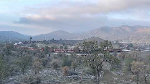 BNSF manifest with CSX and KCS Locomotives at Tehachapi Loop￼