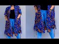 How to Cut and Sew a Kimono With Drawstrings and Patch Pocket.