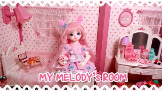 🎀Mymelody's Room🎀 마이멜로디 방 꾸미기 - 체리의 마이룸 룸 박스와 마이멜로디 딸기방 리멘트 개봉 /딩가의 회전목마 (DINGA)