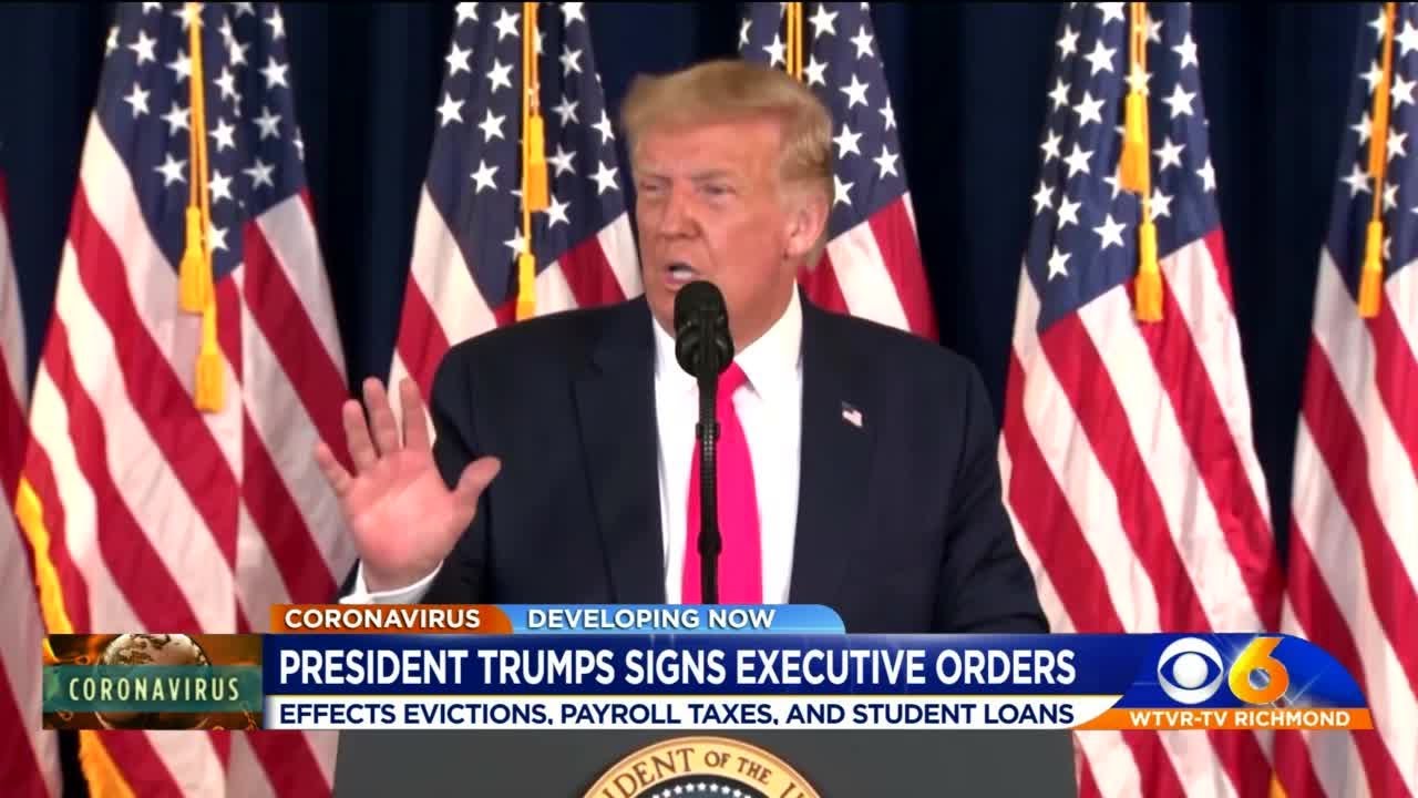 Trump signs 4 executive orders aimed at pandemic relief