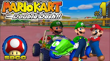Mario Kart Double Dash!! - Mushroom Cup 50cc - Gameplay Walkthrough - Part 1 [GCN]