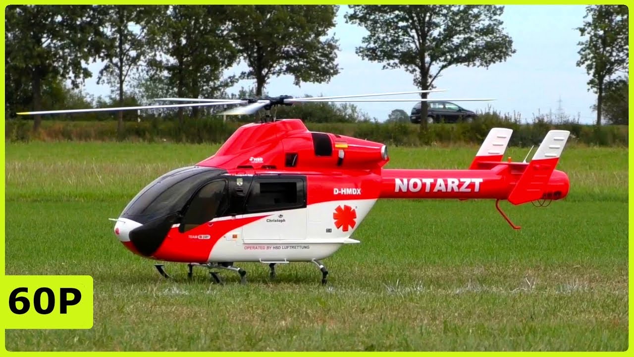  Update  AMAZING RC SCALE MODEL HELICOPTER MD 900 WITH NOTAR  - Niederrhein Helidays 2018