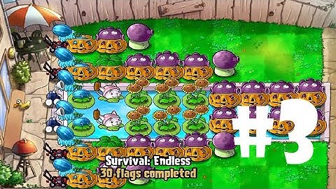 Plants vs Zombies | Survival: ENDLESS (58 Flags Completed) PART 3 (iOS Android)
