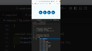 Social Media Icons with Hover Effects | HTML & CSS #webdevelopment #coding #htmlcss #shorts