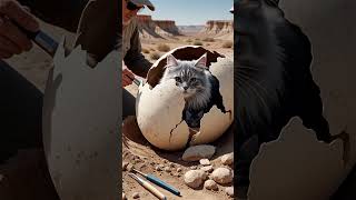 rescue cats from a dinosaur egg 🥚🦕 #Fossil #History
