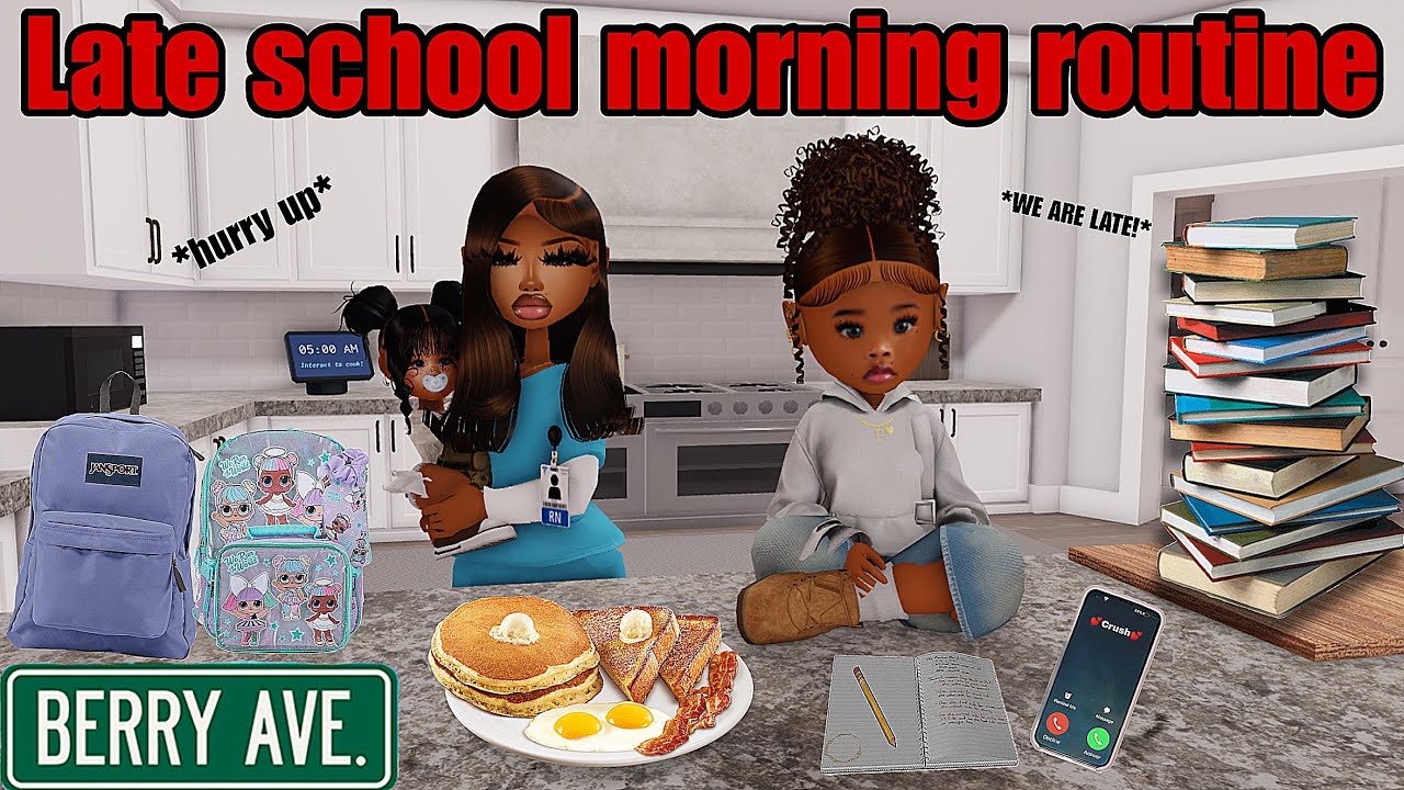REALISTIC LATE SCHOOL MORNING ROUTINE! *CHAOTIC, LATE?!* |Berry Ave Family Roleplay 
