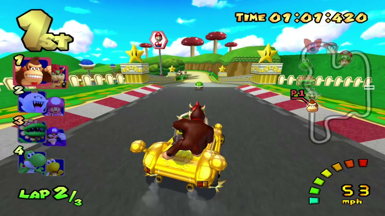 Mario Kart Double Dash - #029 Flower Cup (1 Player 150cc) with Donkey Kong and Bowser