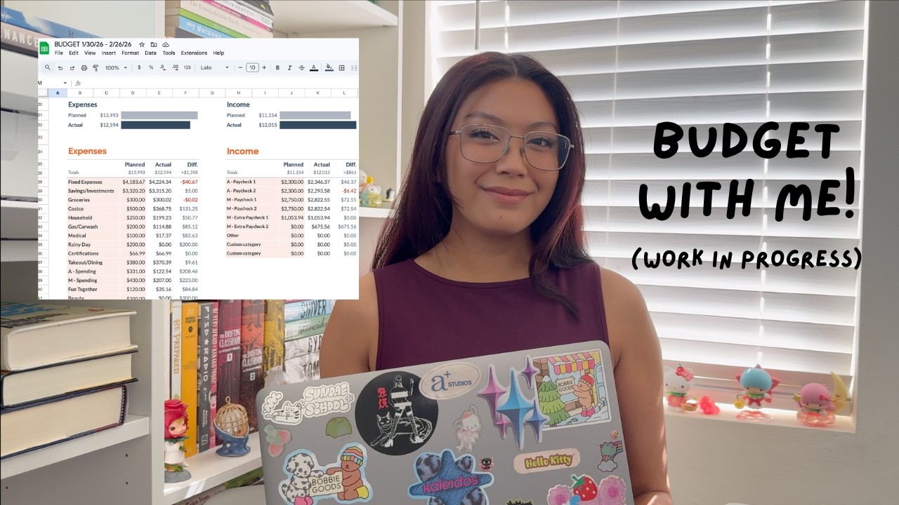 (try to) budget with me using google sheets - feb/march 2026