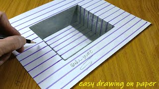 easy drawing on paper for beginners  3D depth drawing