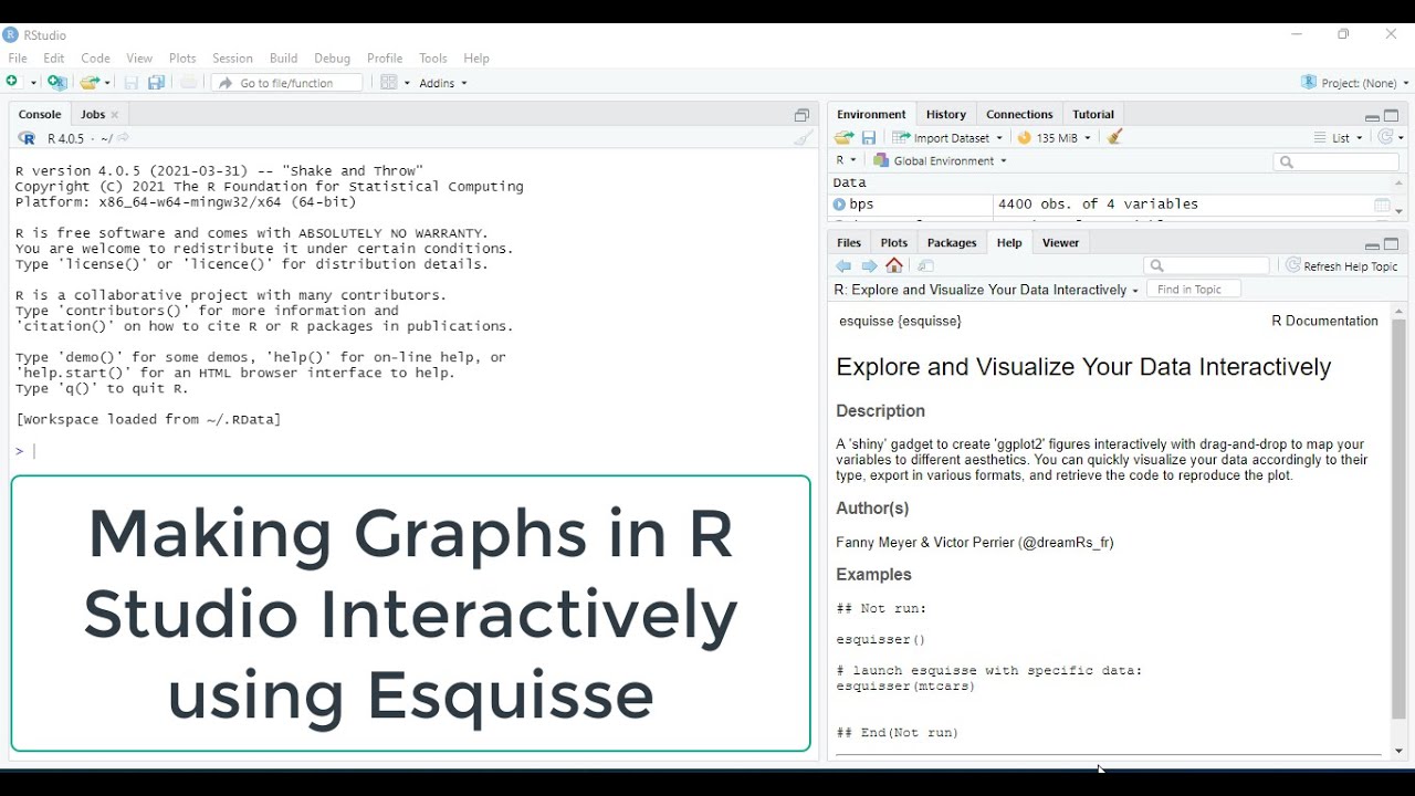 R Esquisse: How to Explore Data in R Through a Tableau-like Drag