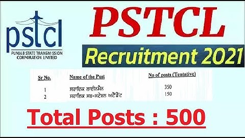 PSTCL Recruitment 2021: Short Notice Out For Assistant Lineman & Sub Station Attendant
