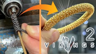 How do the warrior Vikings make their gold bracelets, which are twisted from 3 wires?