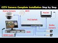 Cctv camera installation with nvr  ip camera hikvision nvr  poe switch complete full installation