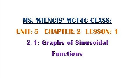 MCT4C - Unit 5 - Chapter 2 - Lesson 1 - 2.1 Graphs of Sinusoidal Functions