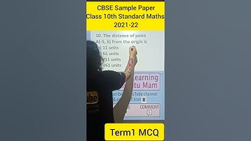 CBSE Sample Paper 2021-22: Class 10th Standard Mathematics Term1 MCQ #10||coordinate geometry