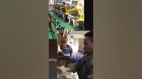 Industrial robot automatic work PK manual work, who is faster?