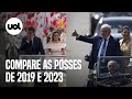 Posse presidencial compare a posse de lula em 2023 com a posse de bolsonaro em 2019